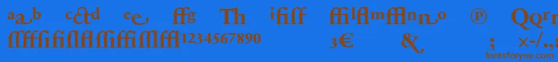 Шрифт SabonnextLtBoldAlternate – коричневые шрифты на синем фоне