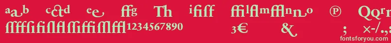 フォントSabonnextLtBoldAlternate – 赤い背景に緑の文字