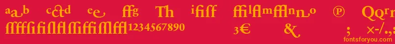 フォントSabonnextLtBoldAlternate – 赤い背景にオレンジの文字