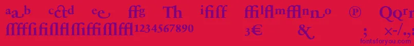フォントSabonnextLtBoldAlternate – 赤い背景に紫のフォント