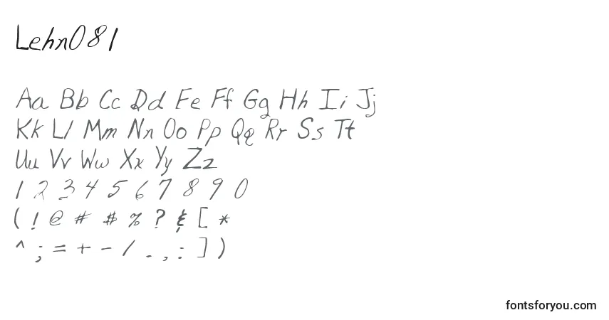 A fonte Lehn081 – alfabeto, números, caracteres especiais