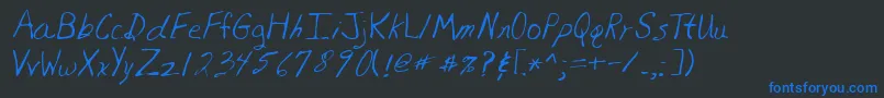 Lehn081 Font – Blue Fonts on Black Background