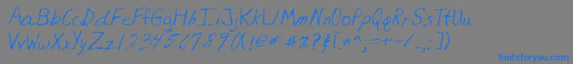 Lehn081 Font – Blue Fonts on Gray Background