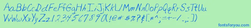Шрифт Lehn081 – синие шрифты на зелёном фоне