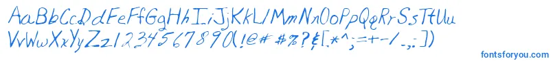 Lehn081 Font – Blue Fonts on White Background