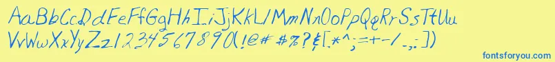 Lehn081 Font – Blue Fonts on Yellow Background