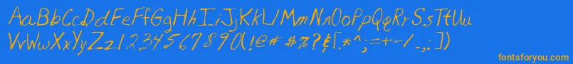Lehn081 Font – Orange Fonts on Blue Background