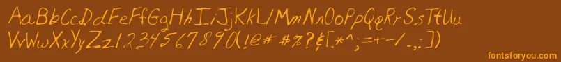 Lehn081 Font – Orange Fonts on Brown Background