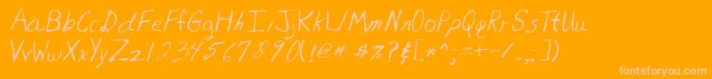Lehn081 Font – Pink Fonts on Orange Background