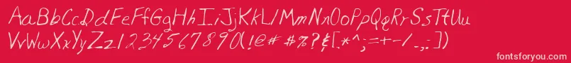 Lehn081 Font – Pink Fonts on Red Background