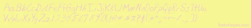 Lehn081-Schriftart – Rosa Schriften auf gelbem Hintergrund