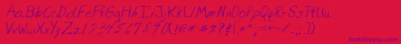 Lehn081 Font – Purple Fonts on Red Background
