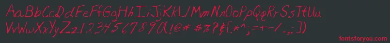 Lehn081 Font – Red Fonts on Black Background