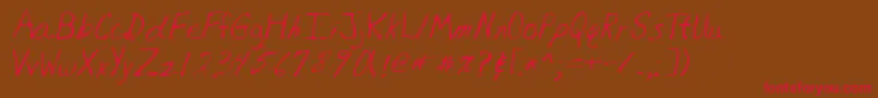 Lehn081-Schriftart – Rote Schriften auf braunem Hintergrund
