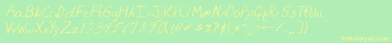 フォントLehn081 – 黄色の文字が緑の背景にあります
