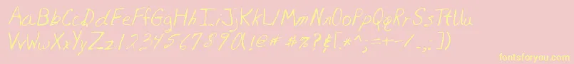 フォントLehn081 – 黄色のフォント、ピンクの背景