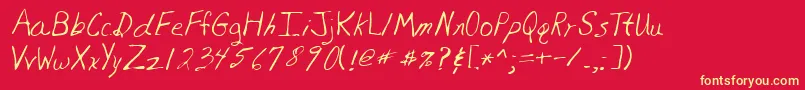 フォントLehn081 – 黄色の文字、赤い背景