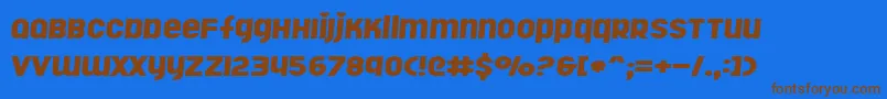 Rollergirls Font – Brown Fonts on Blue Background