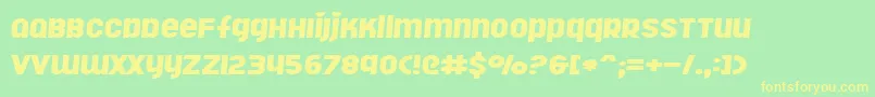 Rollergirls Font – Yellow Fonts on Green Background