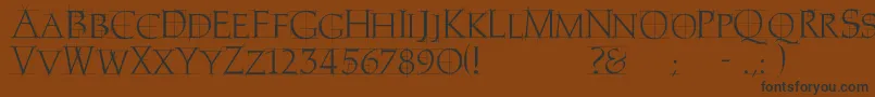Homerem-Schriftart – Schwarze Schriften auf braunem Hintergrund