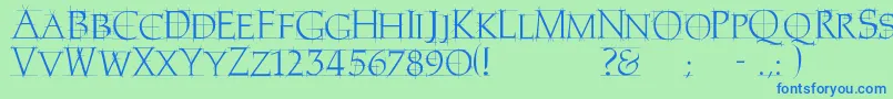 Homerem Font – Blue Fonts on Green Background