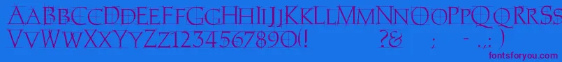 Homerem Font – Purple Fonts on Blue Background