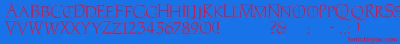 Homerem Font – Red Fonts on Blue Background