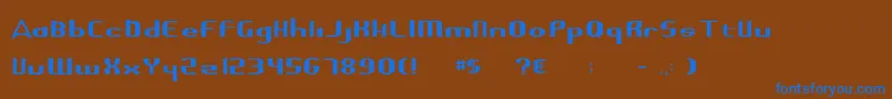 フォントHighguard – 茶色の背景に青い文字