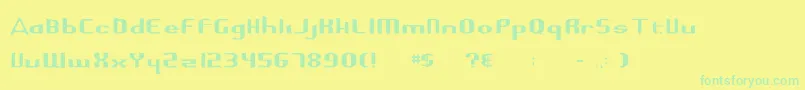 Highguard-Schriftart – Grüne Schriften auf gelbem Hintergrund