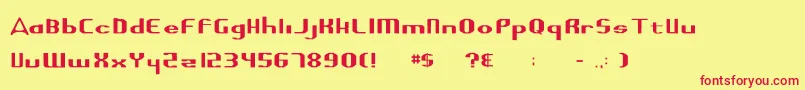 Highguard Font – Red Fonts on Yellow Background