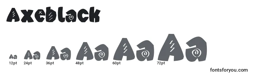 Размеры шрифта Axeblack