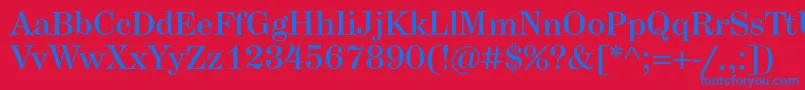 フォントHerculesmedium – 赤い背景に青い文字