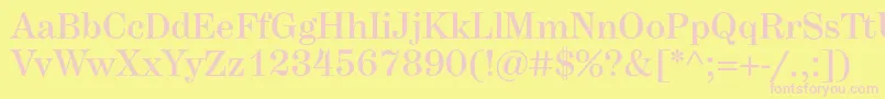 Herculesmedium-fontti – vaaleanpunaiset fontit keltaisella taustalla