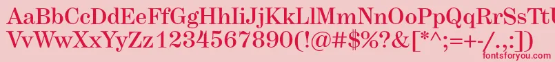 Herculesmedium-Schriftart – Rote Schriften auf rosa Hintergrund