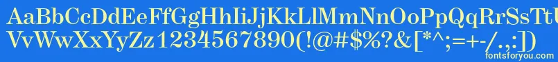 Herculesmedium Font – Yellow Fonts on Blue Background