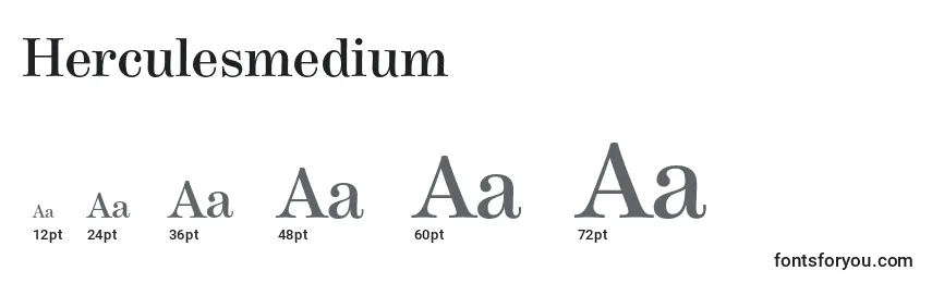 Размеры шрифта Herculesmedium