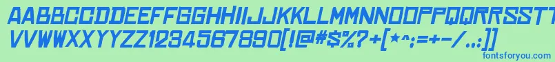 ChineserocksxpBolditalic Font – Blue Fonts on Green Background