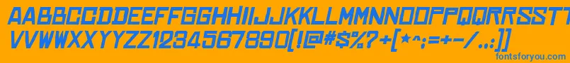 ChineserocksxpBolditalic Font – Blue Fonts on Orange Background