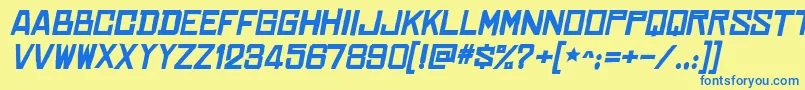 ChineserocksxpBolditalic Font – Blue Fonts on Yellow Background