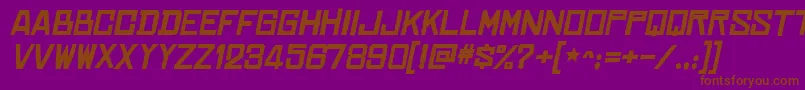 Шрифт ChineserocksxpBolditalic – коричневые шрифты на фиолетовом фоне