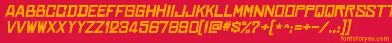 Police ChineserocksxpBolditalic – polices orange sur fond rouge