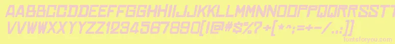 Шрифт ChineserocksxpBolditalic – розовые шрифты на жёлтом фоне