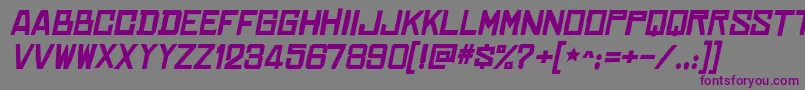 Шрифт ChineserocksxpBolditalic – фиолетовые шрифты на сером фоне