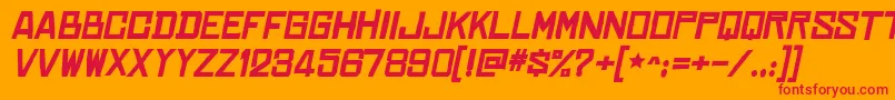 ChineserocksxpBolditalic Font – Red Fonts on Orange Background