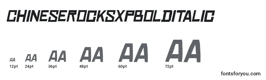 Размеры шрифта ChineserocksxpBolditalic