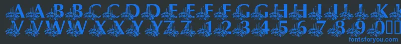 LmsCandleLitChristmasEve Font – Blue Fonts on Black Background