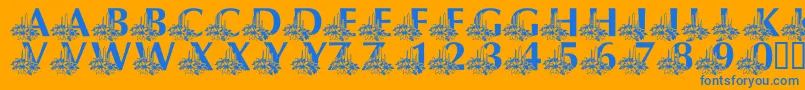 LmsCandleLitChristmasEve Font – Blue Fonts on Orange Background