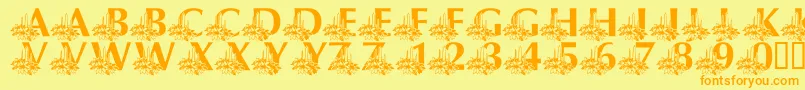 LmsCandleLitChristmasEve Font – Orange Fonts on Yellow Background