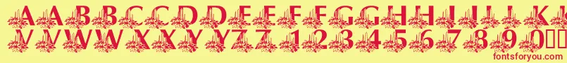 LmsCandleLitChristmasEve Font – Red Fonts on Yellow Background