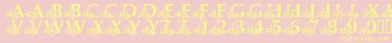 LmsCandleLitChristmasEve Font – Yellow Fonts on Pink Background